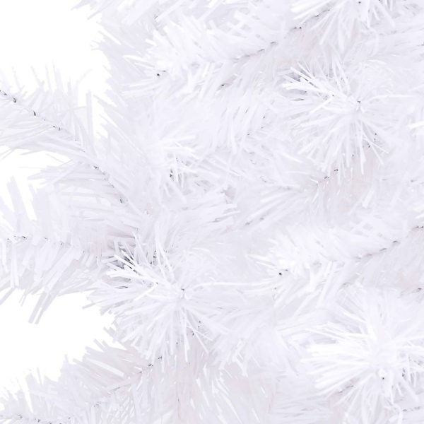 Árvore Natal artif. canto c/ luzes LED/bolas 240 cm PVC branco - Image 3