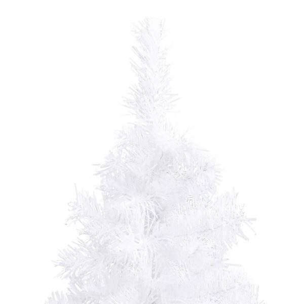 Árvore Natal artif. canto c/ luzes LED/bolas 240 cm PVC branco - Image 4