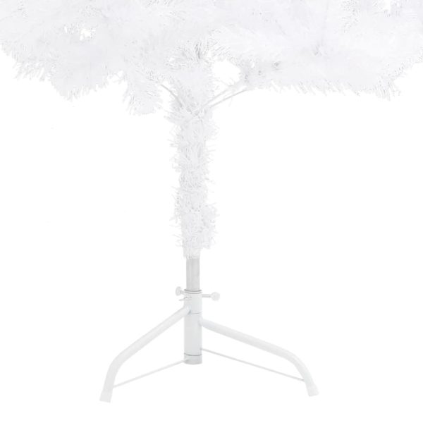 Árvore Natal artif. canto c/ luzes LED/bolas 240 cm PVC branco - Image 5