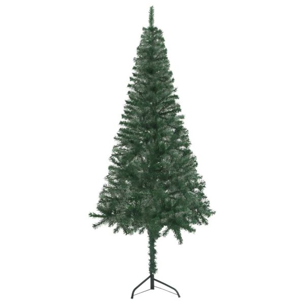 Árvore Natal artif. canto c/ luzes LED/bolas 150 cm PVC verde - Image 2