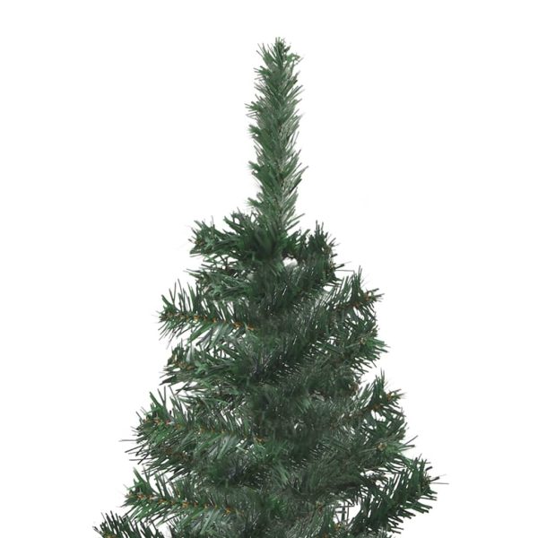 Árvore Natal artif. canto c/ luzes LED/bolas 150 cm PVC verde - Image 4