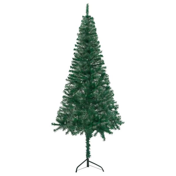 Árvore Natal artif. canto c/ luzes LED/bolas 240 cm PVC verde - Image 2