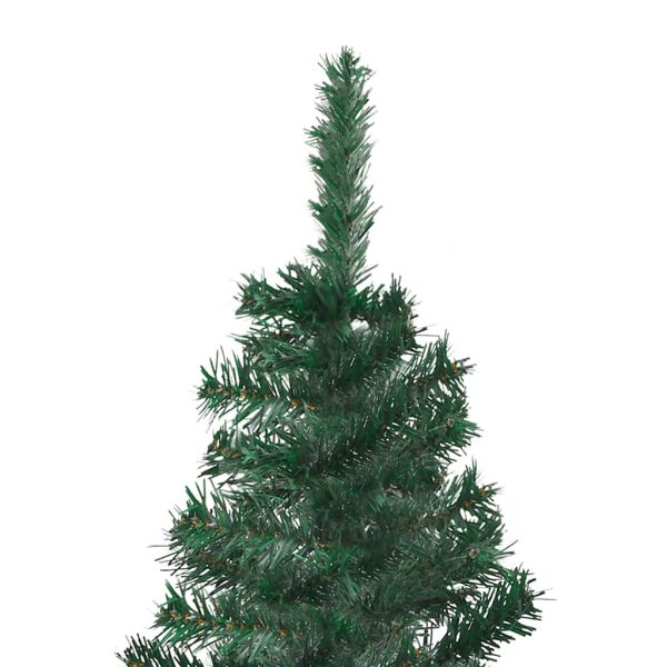 Árvore Natal artif. canto c/ luzes LED/bolas 240 cm PVC verde - Image 4