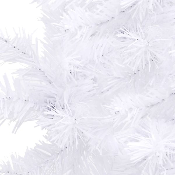 Árvore Natal artif. canto c/ luzes LED/bolas 150 cm PVC branco - Image 6