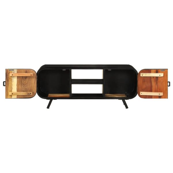 Móvel de TV 110x30x45 cm madeira recuperada maciça - Image 5