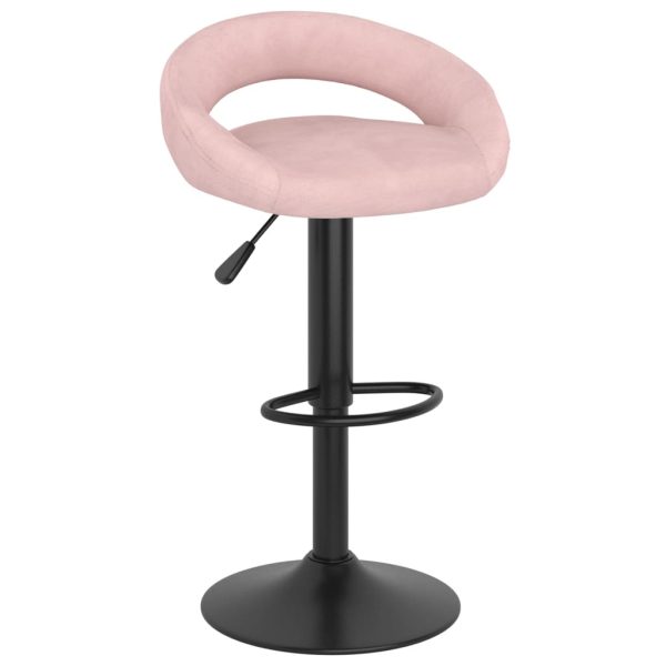 vidaXL Banco de bar veludo cor-de-rosa
