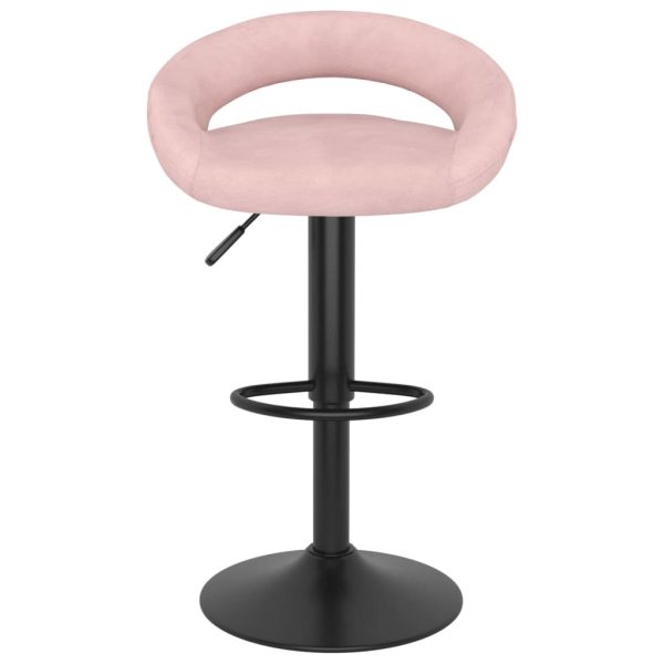 vidaXL Banco de bar veludo cor-de-rosa - Image 2