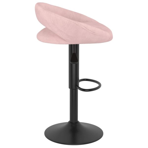 vidaXL Banco de bar veludo cor-de-rosa - Image 3