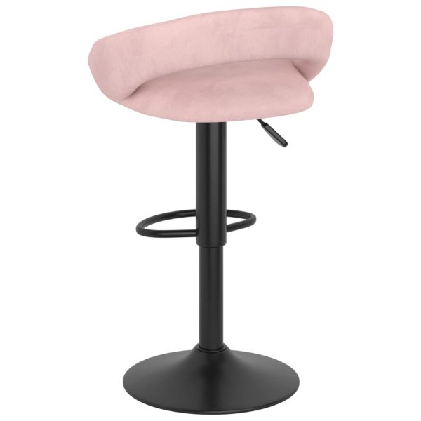 vidaXL Banco de bar veludo cor-de-rosa - Image 4