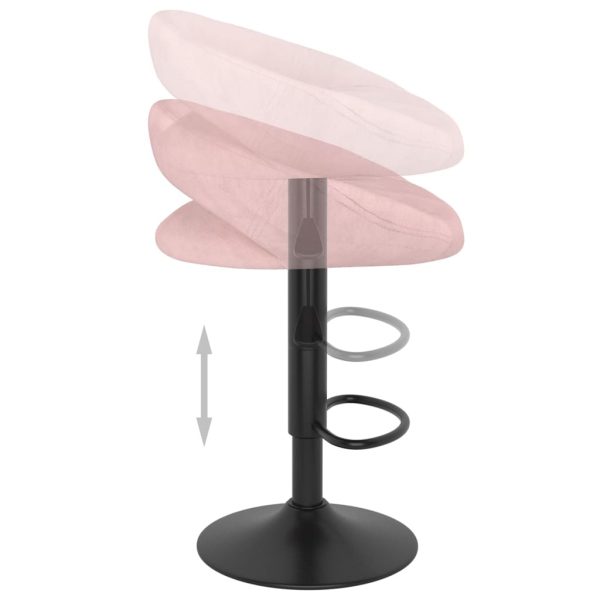 vidaXL Banco de bar veludo cor-de-rosa - Image 5