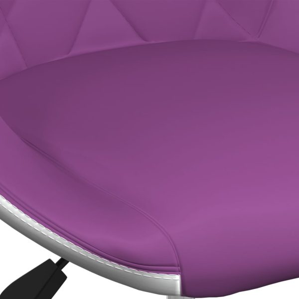 vidaXL Cadeira de escritório giratória couro artificial roxo e branco - Image 6