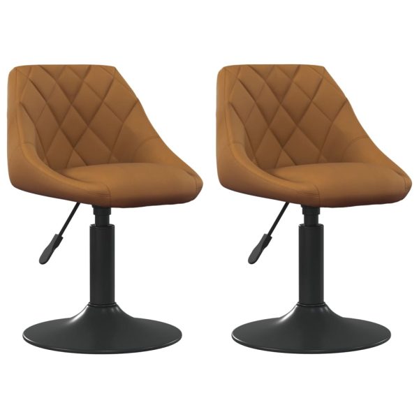 vidaXL Cadeiras de jantar giratórias 2 pcs veludo castanho