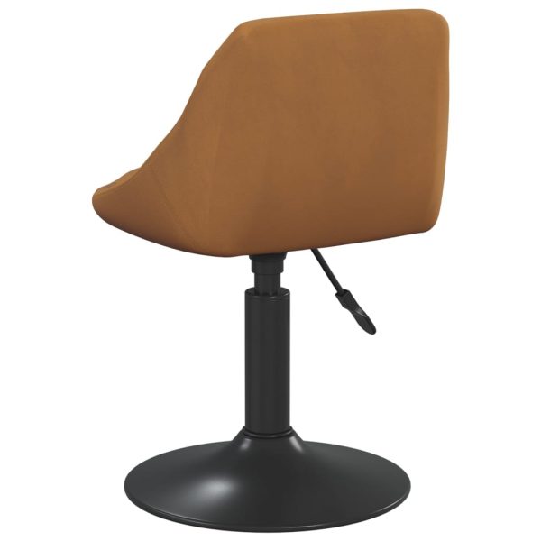 vidaXL Cadeiras de jantar giratórias 2 pcs veludo castanho - Image 5