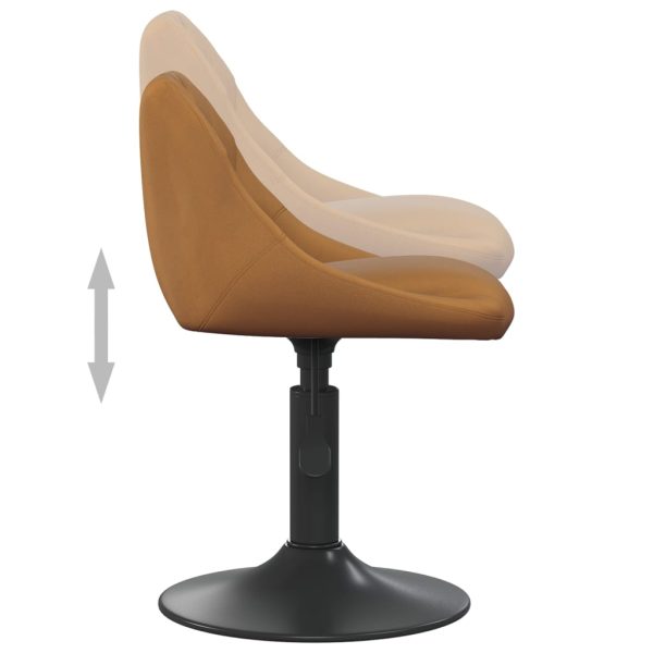 vidaXL Cadeiras de jantar giratórias 2 pcs veludo castanho - Image 6