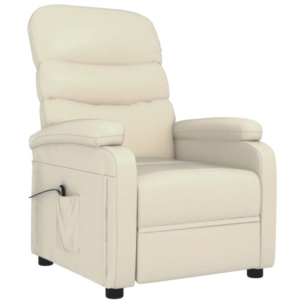 Poltrona reclinável elétrica couro artificial cor creme - Image 2