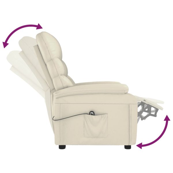 Poltrona reclinável elétrica couro artificial cor creme - Image 6