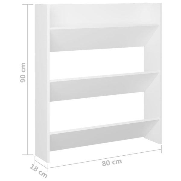 Sapateira de parede 80x18x90 cm contraplacado branco - Image 6