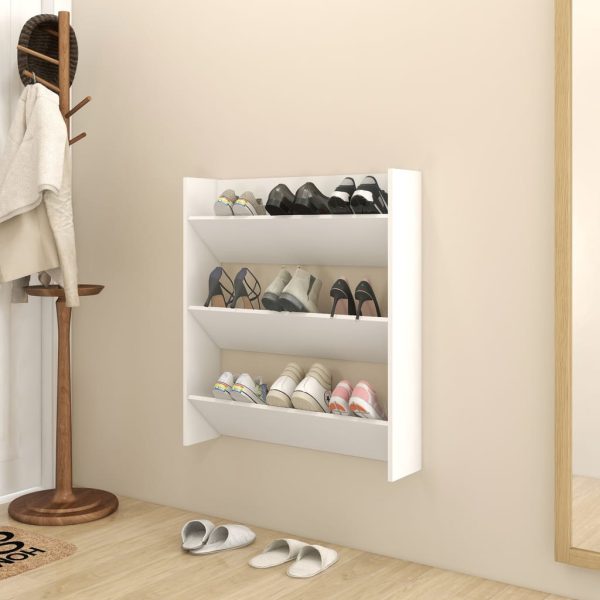 Sapateira de parede 80x18x90 cm contraplacado branco