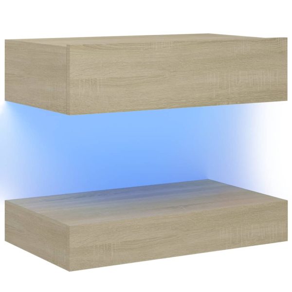 Mesa de cabeceira 60x35 cm contraplacado carvalho sonoma - Image 2
