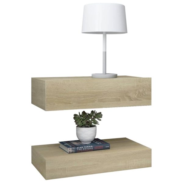 Mesa de cabeceira 60x35 cm contraplacado carvalho sonoma - Image 4