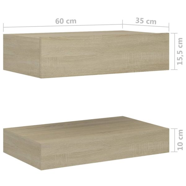 Mesa de cabeceira 60x35 cm contraplacado carvalho sonoma - Image 11