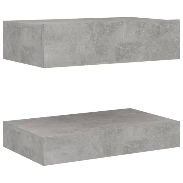 Mesa de cabeceira 60x35 cm contraplacado cinzento cimento - Image 3