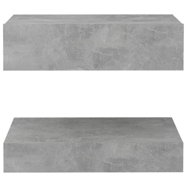 Mesa de cabeceira 60x35 cm contraplacado cinzento cimento - Image 5