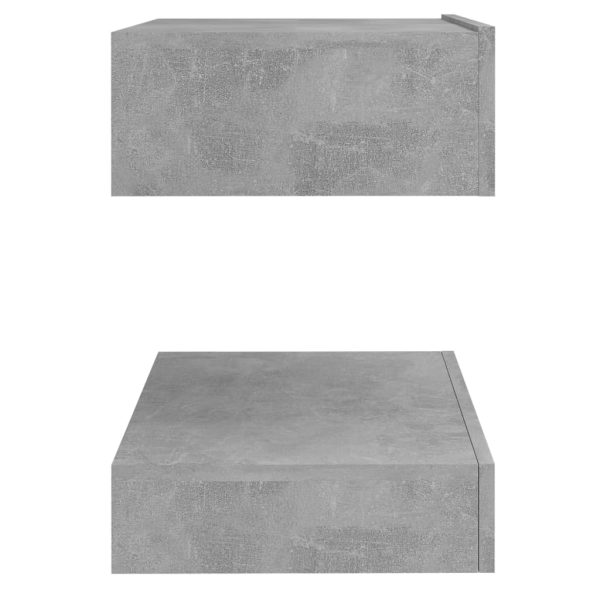 Mesa de cabeceira 60x35 cm contraplacado cinzento cimento - Image 6