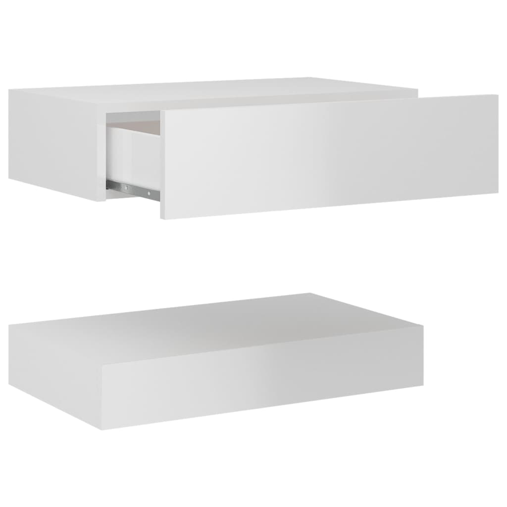 Mesa de cabeceira 60x35 cm contraplacado branco brilhante - Image 7