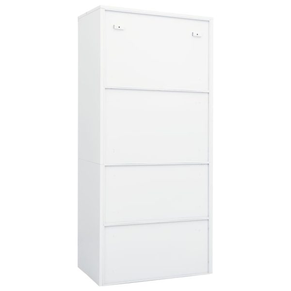 Roupeiro 80x50x180 cm aço branco - Image 4