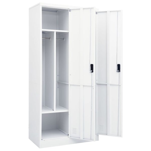 Roupeiro 80x50x180 cm aço branco - Image 5