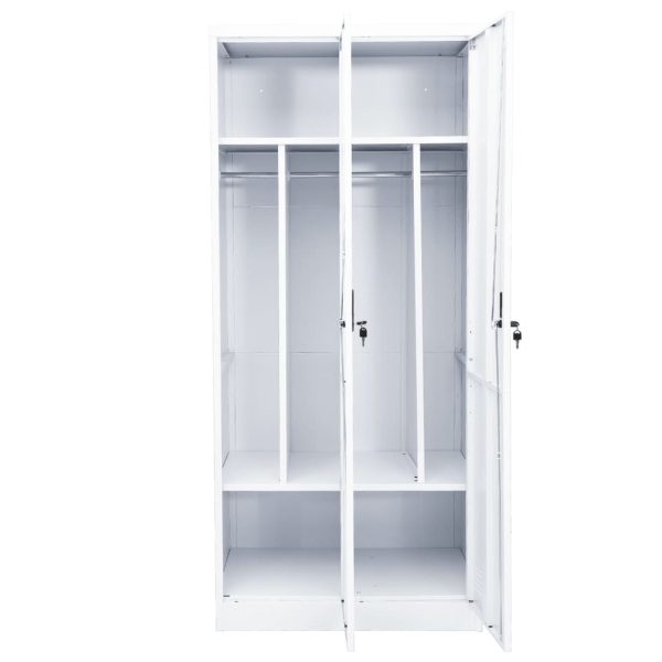 Roupeiro 80x50x180 cm aço branco - Image 6