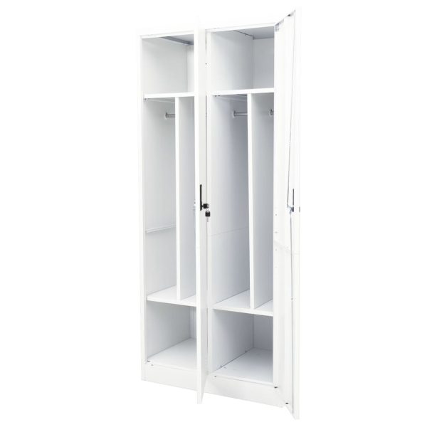 Roupeiro 80x50x180 cm aço branco - Image 7