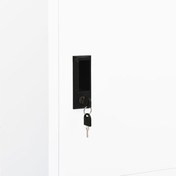 Roupeiro 80x50x180 cm aço branco - Image 8