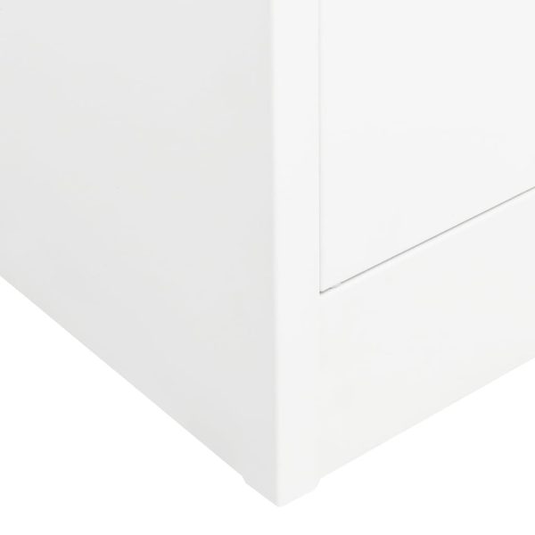 Roupeiro 80x50x180 cm aço branco - Image 9