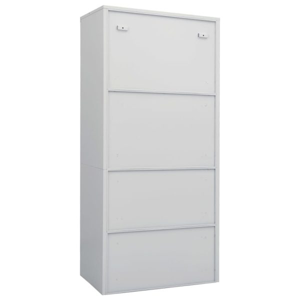 Roupeiro 80x50x180 cm aço cinzento-claro - Image 4