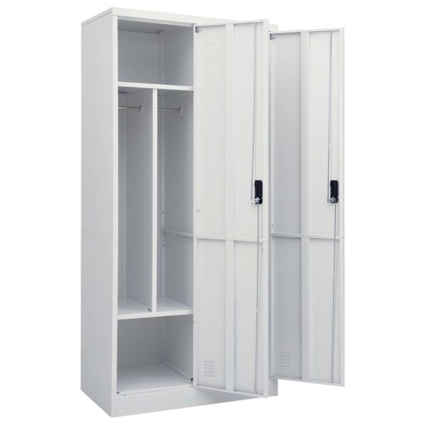 Roupeiro 80x50x180 cm aço cinzento-claro - Image 5