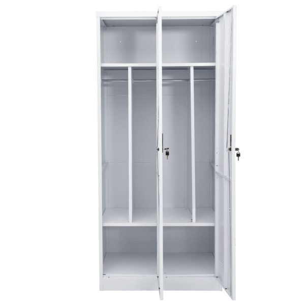 Roupeiro 80x50x180 cm aço cinzento-claro - Image 7