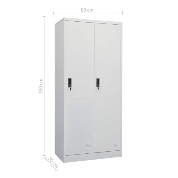 Roupeiro 80x50x180 cm aço cinzento-claro - Image 10