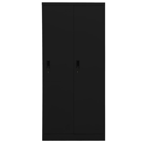 Roupeiro 80x50x180 cm aço preto - Image 2