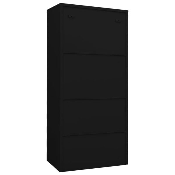Roupeiro 80x50x180 cm aço preto - Image 4