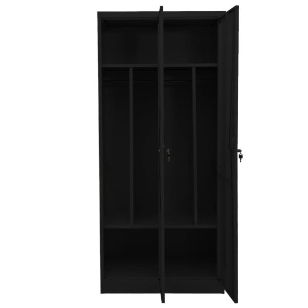 Roupeiro 80x50x180 cm aço preto - Image 6