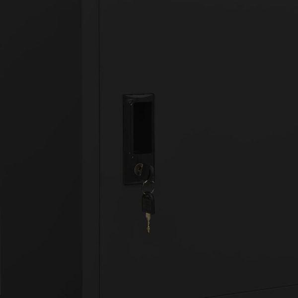 Roupeiro 80x50x180 cm aço preto - Image 8