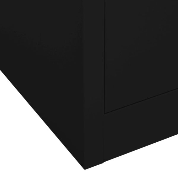 Roupeiro 80x50x180 cm aço preto - Image 9