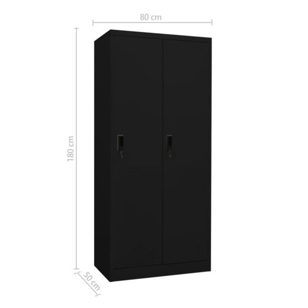 Roupeiro 80x50x180 cm aço preto - Image 10