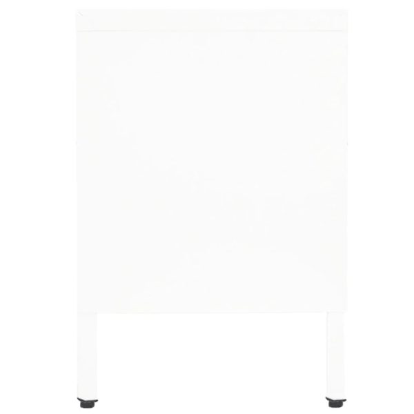 Móvel de TV 90x30x44 cm vidro e aço branco - Image 4