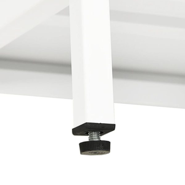 Móvel de TV 90x30x44 cm vidro e aço branco - Image 9