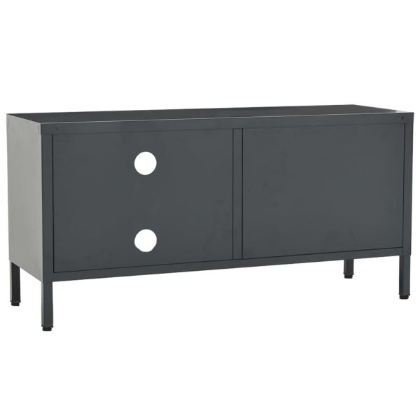 Móvel de TV 90x30x44 cm vidro e aço antracite - Image 5