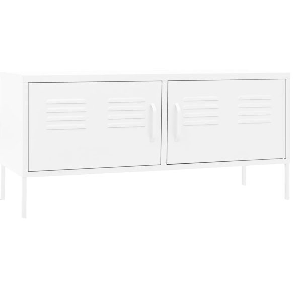 Móvel de TV aço 105x35x50 cm branco - Image 2
