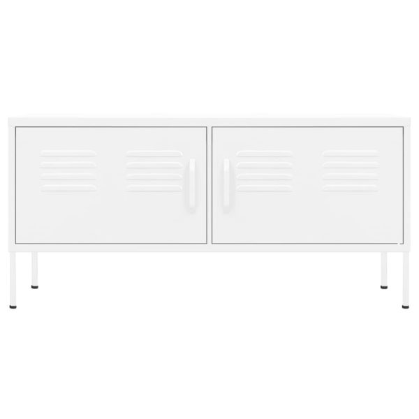 Móvel de TV aço 105x35x50 cm branco - Image 3